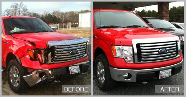 2013 Ford F-150 Before and After at Cambridge Auto Body in Cambridge MD