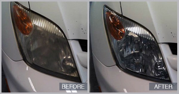 Headlight Restoration Before and After at Cambridge Auto Body in Cambridge MD