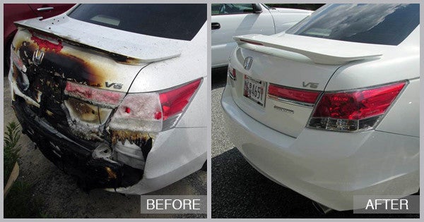 2010 Honda Accord Before and After at Cambridge Auto Body in Cambridge MD