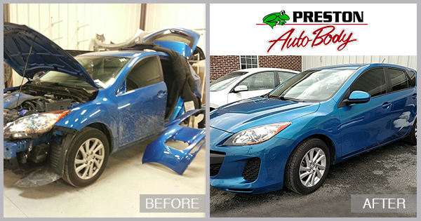 2010 Mazda3 Hatchback Before and After at Cambridge Auto Body in Cambridge MD