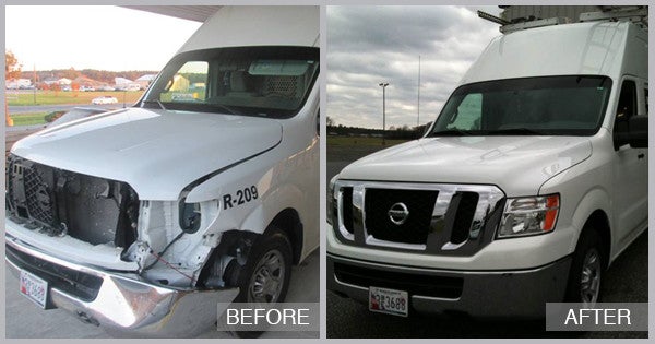 2014 Nissan NV Before and After at Cambridge Auto Body in Cambridge MD