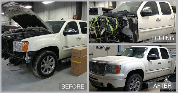 GMC Denali Before and After at Cambridge Auto Body in Cambridge MD