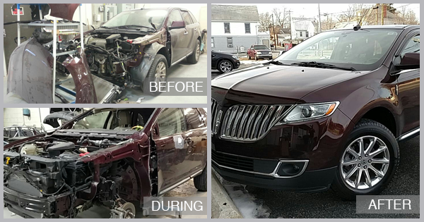 2014 Lincoln MKX Before and After at Cambridge Auto Body in Cambridge MD