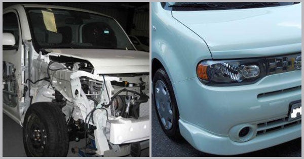 2010 Nissan Cube Before and After at Cambridge Auto Body in Cambridge MD