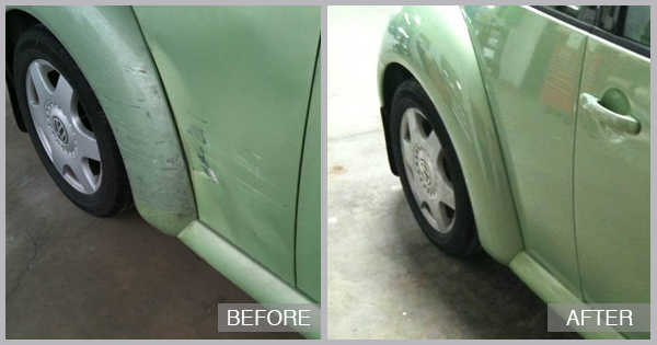 Volkswagen Beetle Before and After at Cambridge Auto Body in Cambridge MD
